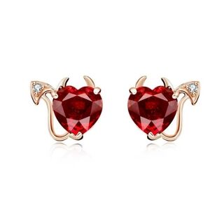 Swarovski crystal heart devil earrings, Devil Halloween Costume